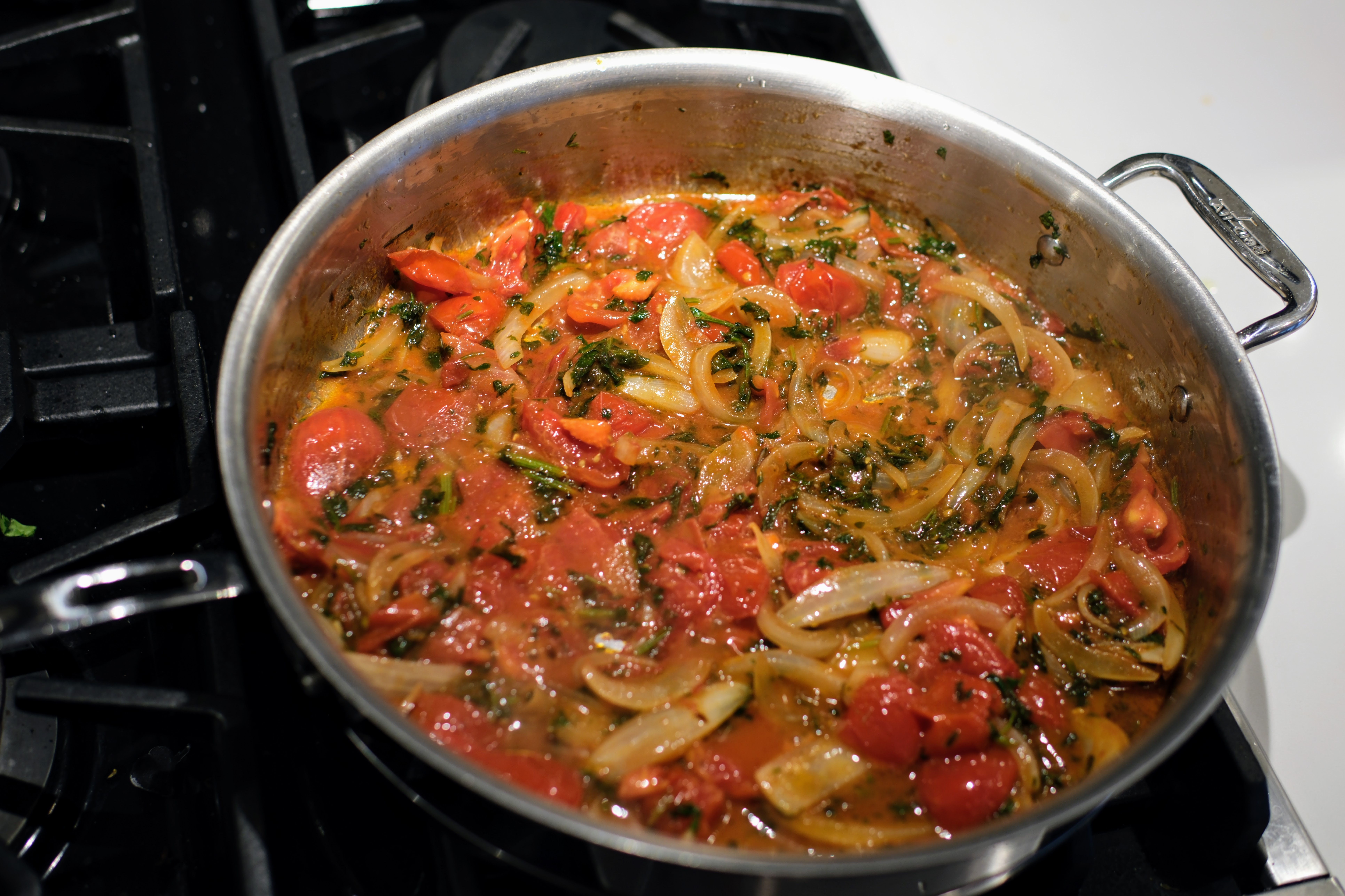Image of Add salt, tomato paste, and paprika to pan and stir. ...