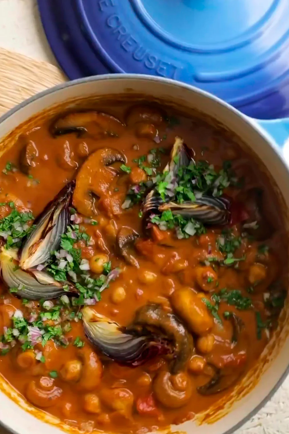 Curry de champignons et pois chiches