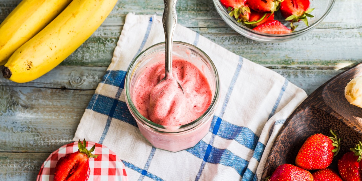 Strawberry Banana Protein Sorbet