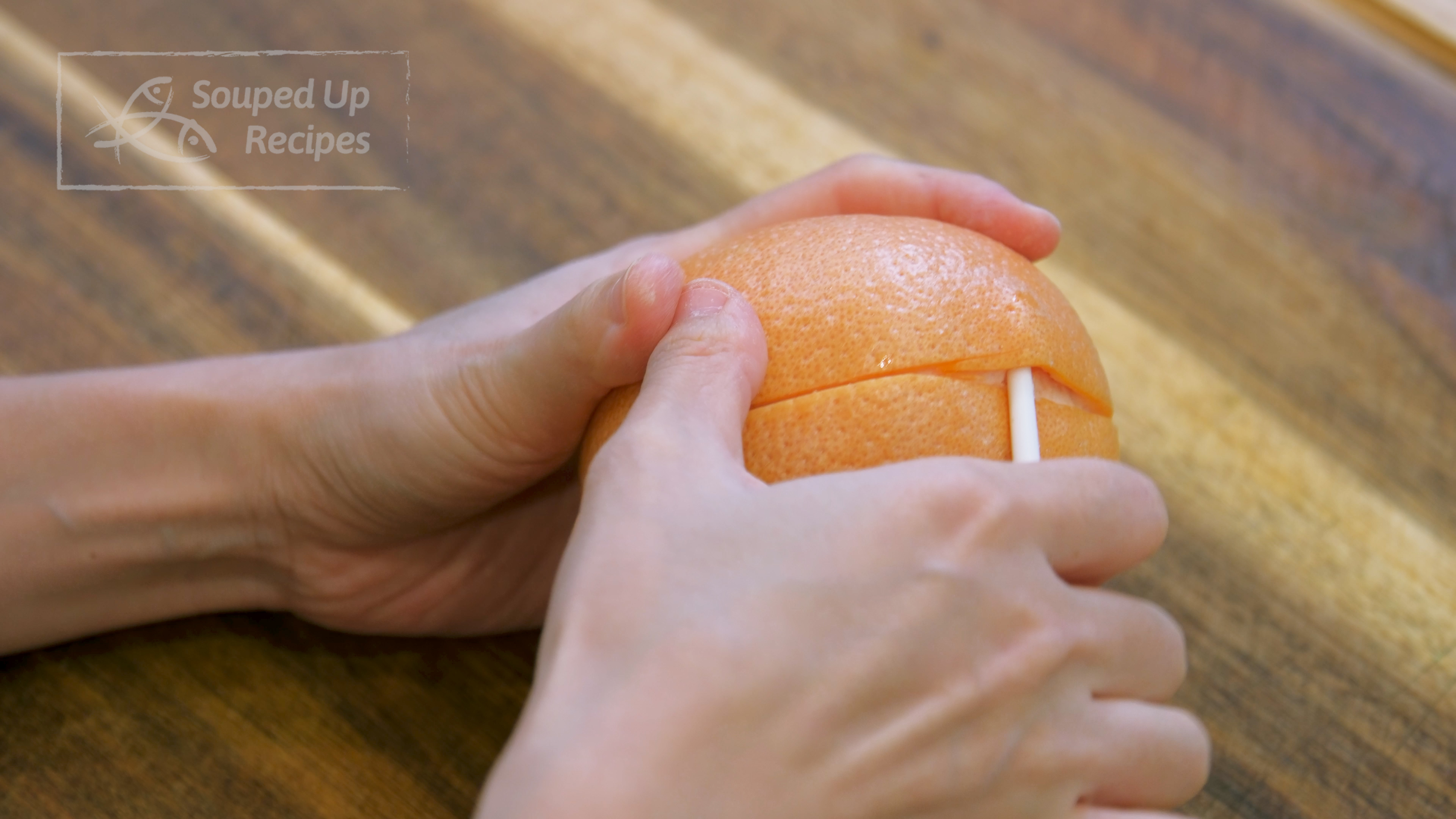 Image of While waiting, take the flesh out of a grapefruit. Use...