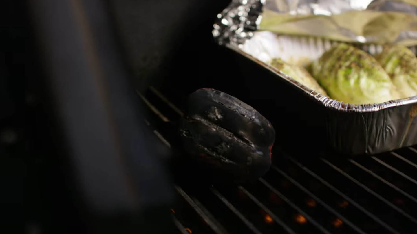 Image of Remove the cabbage from the pan. Increase the grill temperature...