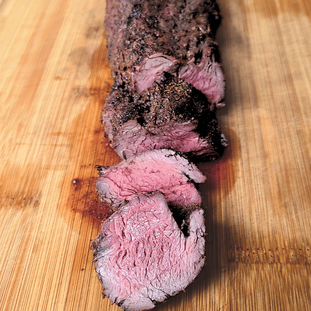 Image of Slice the elk tenderloin into medallions.