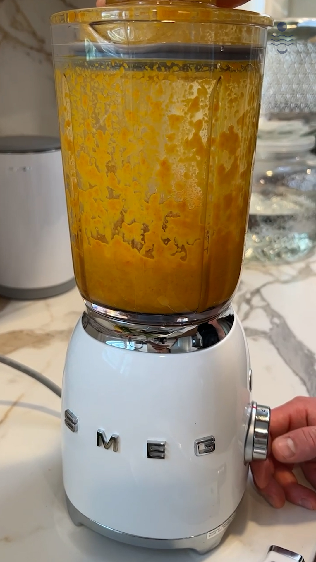 Image of Blend until smooth to create the carrot ginger dressing.