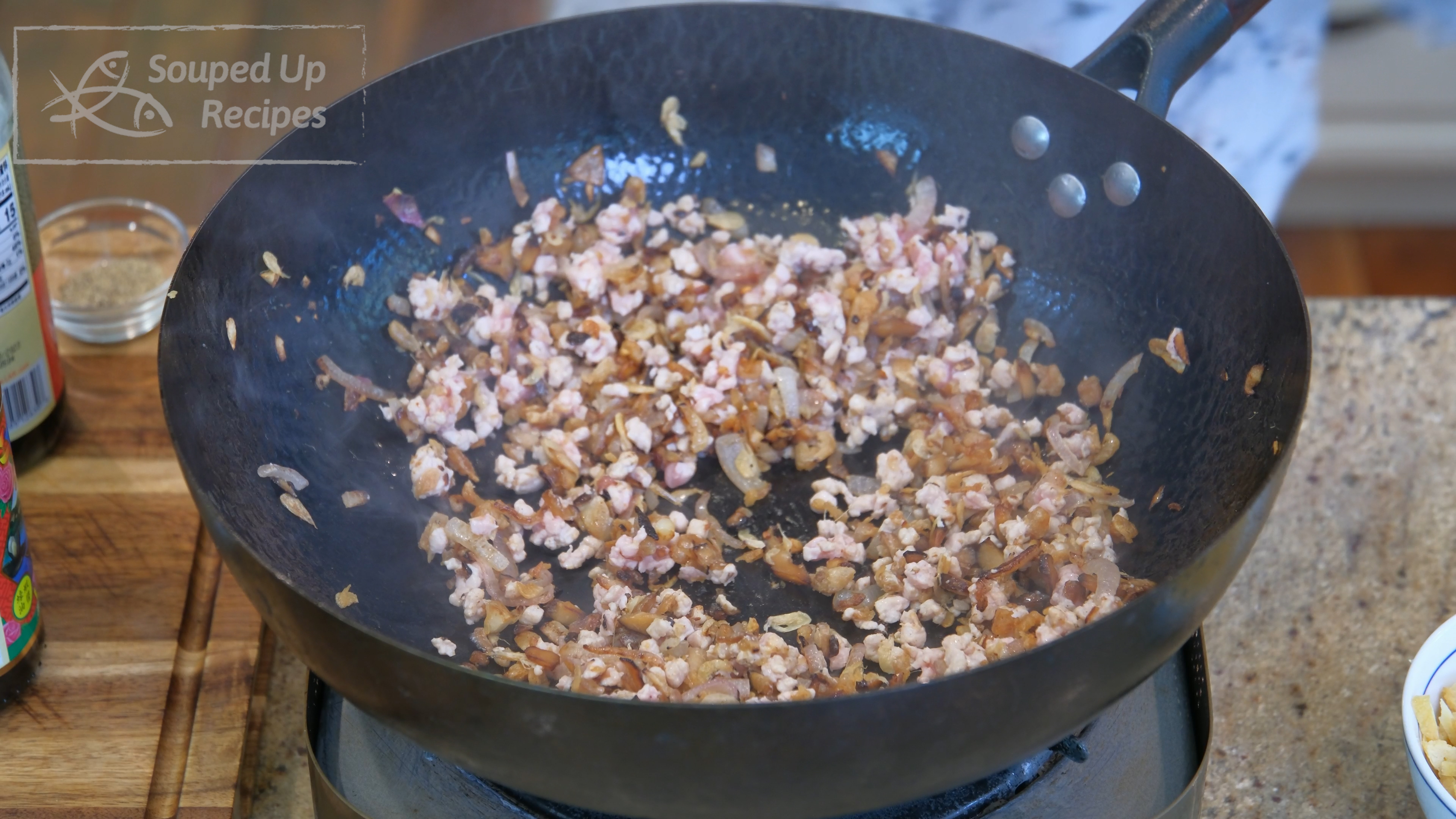 Image of Add the ground pork and stir for a couple of...