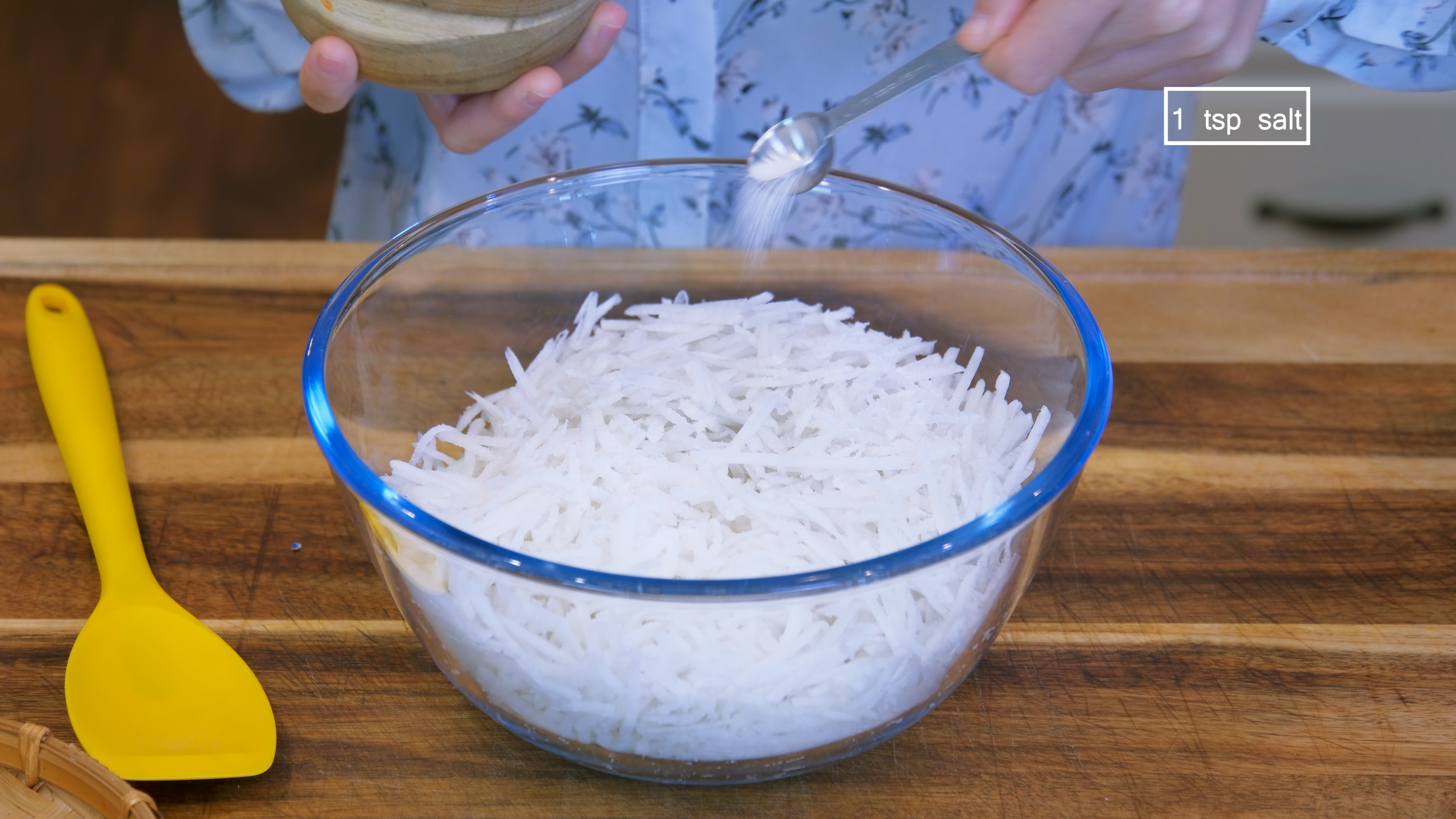 Image of Shred the radish using a vegetable grater. Toss the radish with...