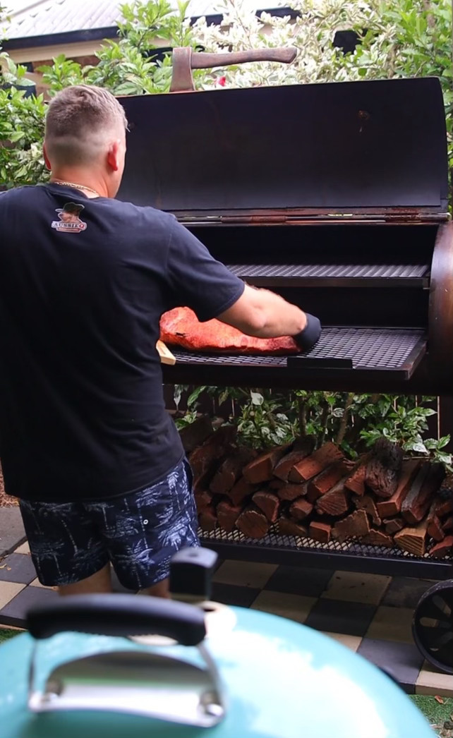 Image of Now that the smoker is preheated, you can remove the...