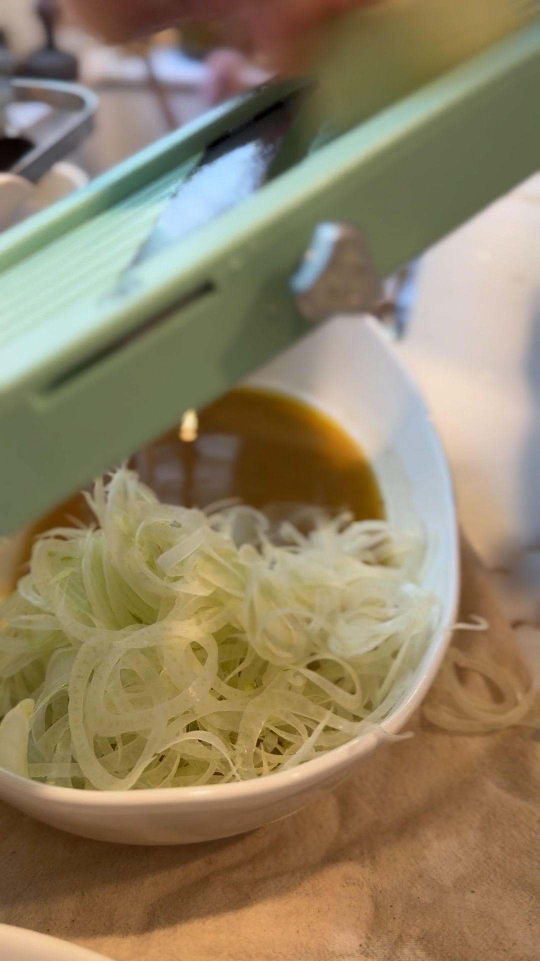 Image of Thinly shave the fennel bulb using a mandoline or knife....