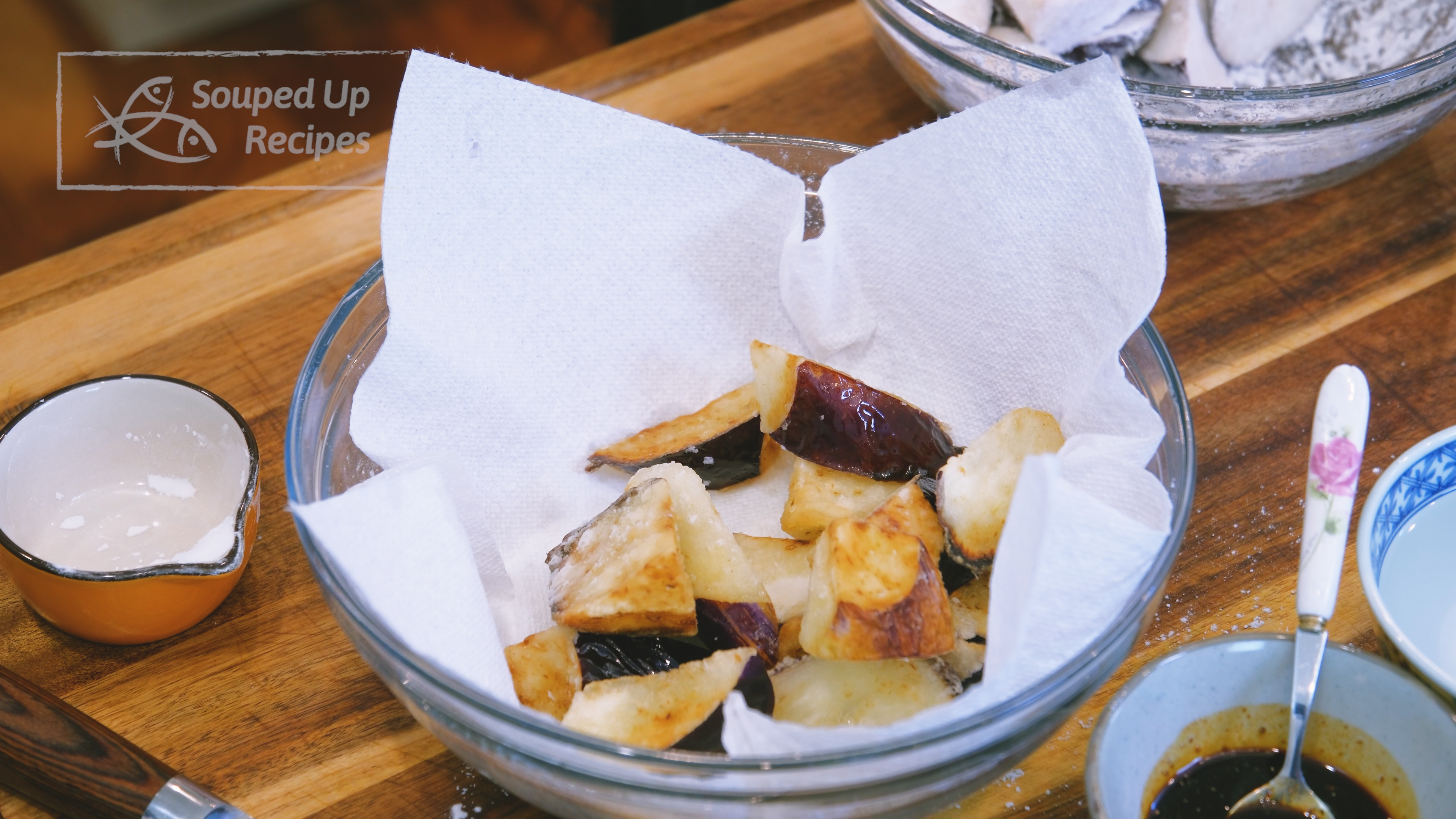 Image of Shallow-fry the eggplant until crispy, about 1 minute per side,...