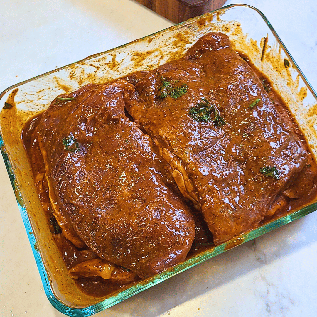 Image of Coat the bison skirt steak with the marinade, ensuring it...