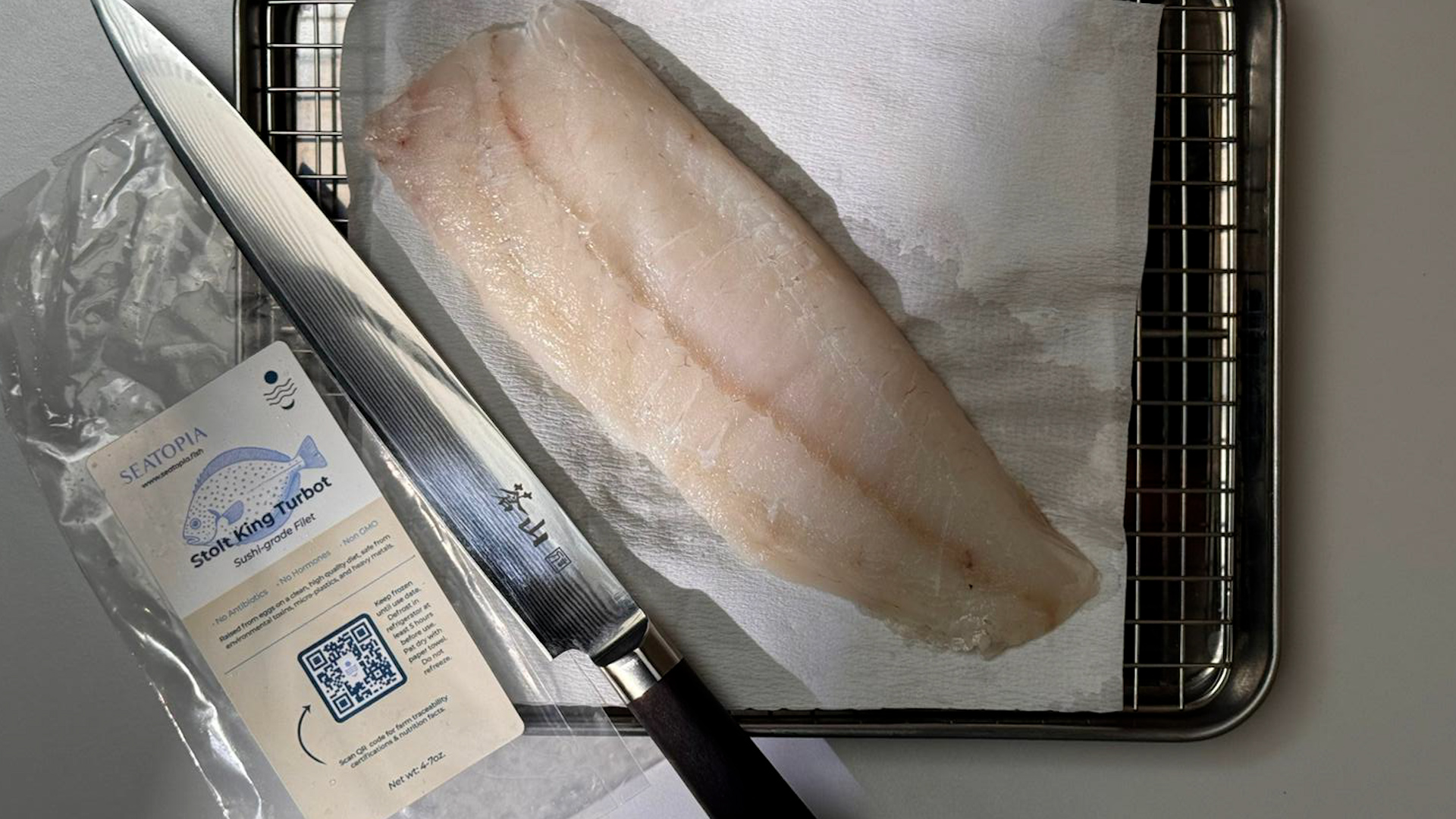 Image of Select the Turbot: Use sushi-grade turbot, known for its snow-white...