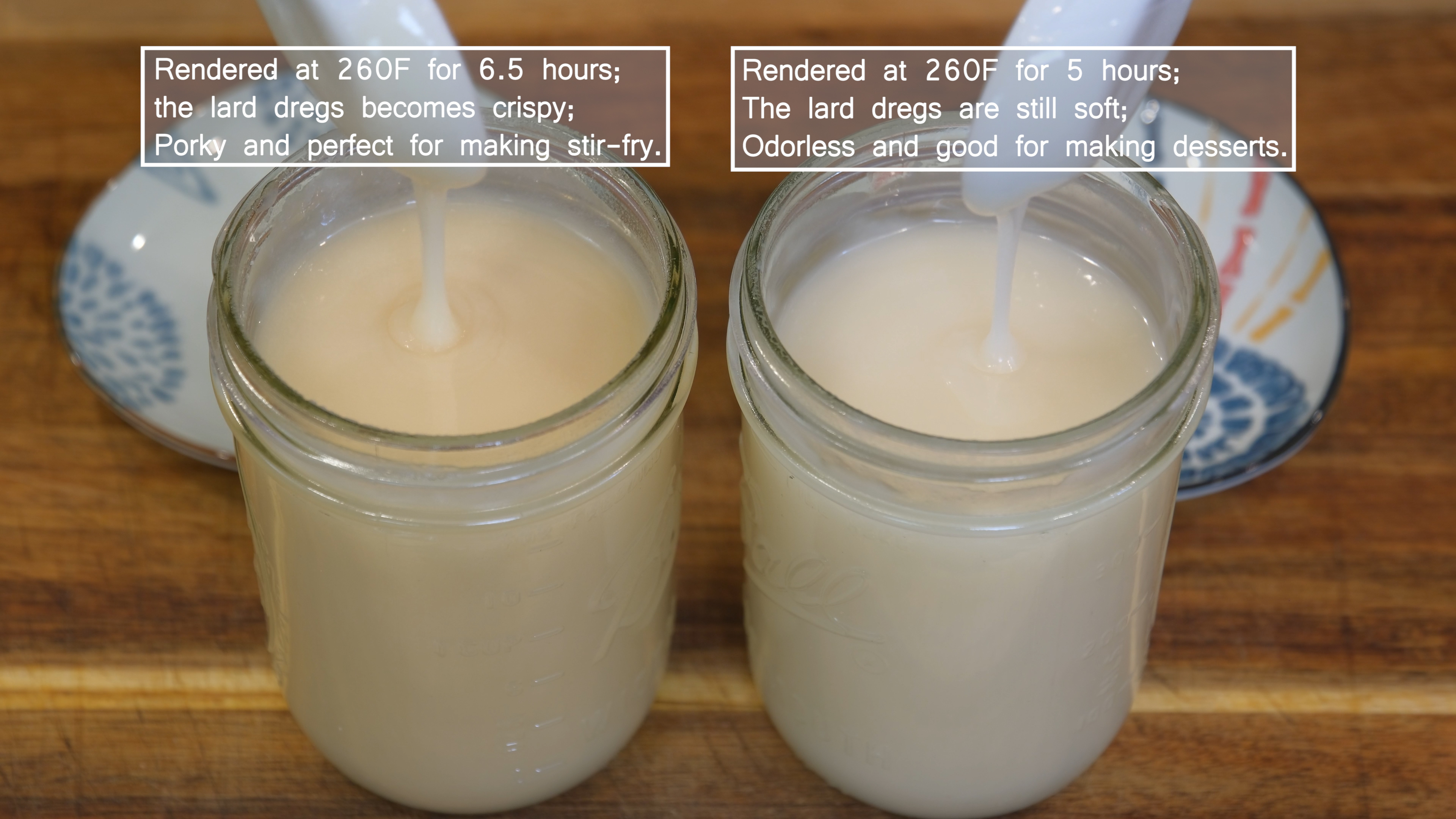 Image of Both jars of lard are fluent at room temperature. The...