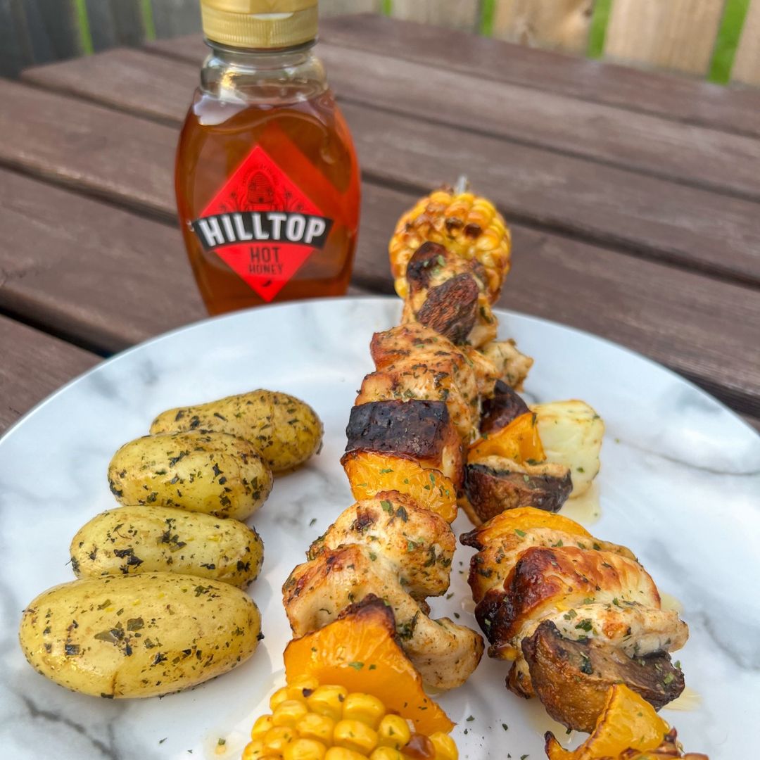 Hot Honey chicken skewers 