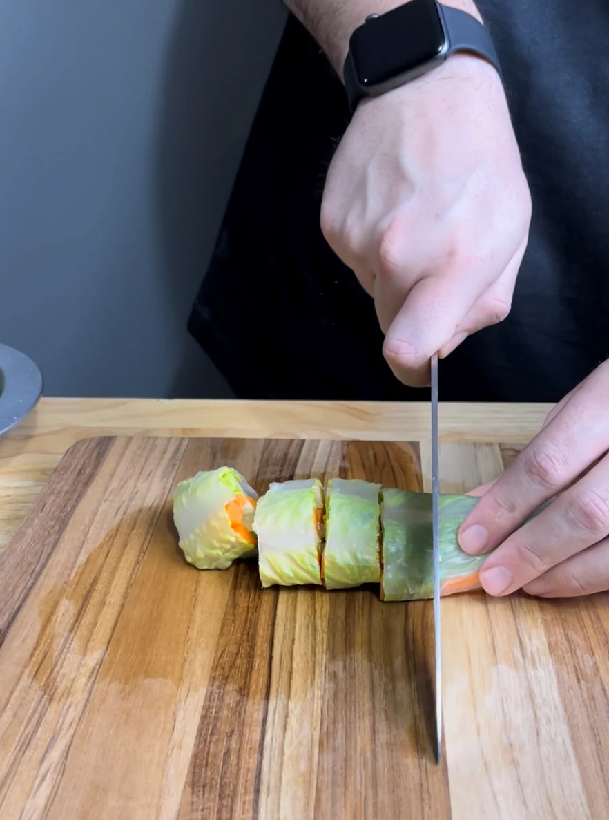 Image of Place the rice wrap down and start adding your favorite...