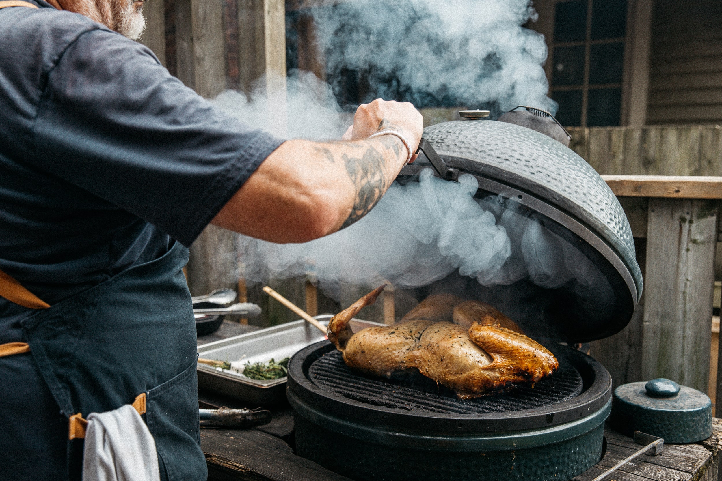 Image of Set Up the Grill: Using a Big Green Egg, charcoal,...