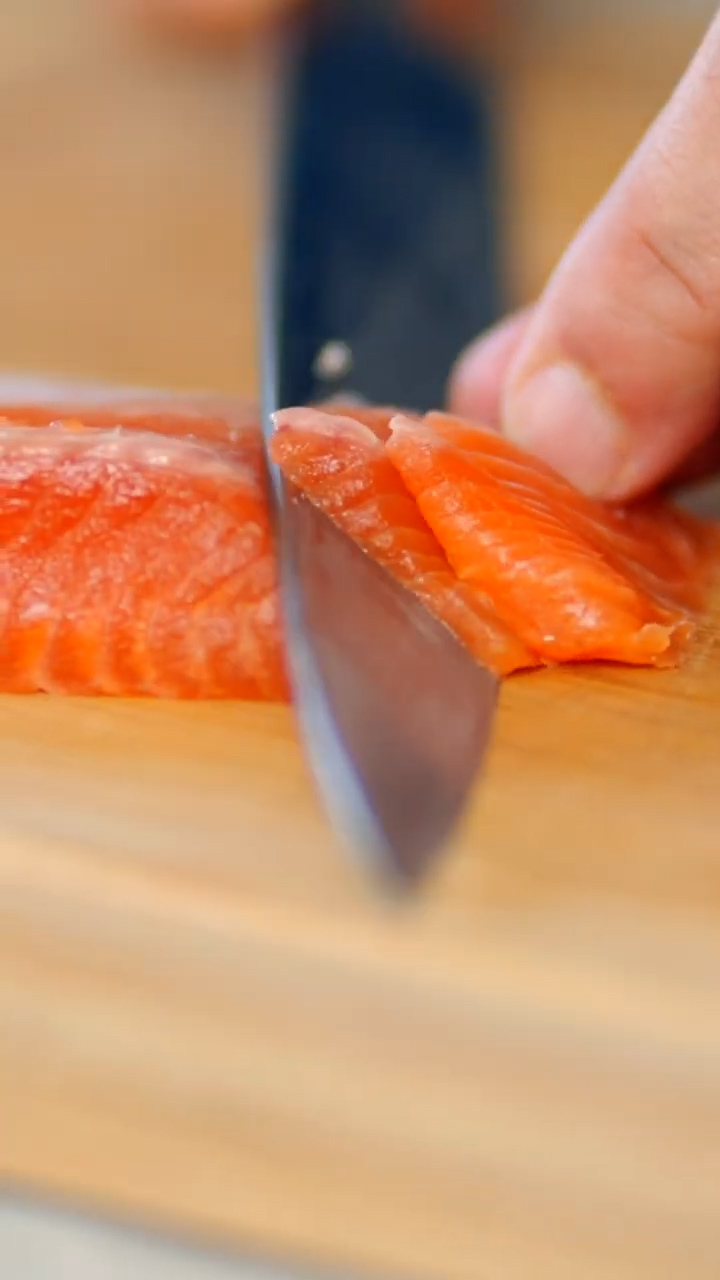 Image of Prepare the trout sashimi: Take your defrosted Hudson Valley trout...