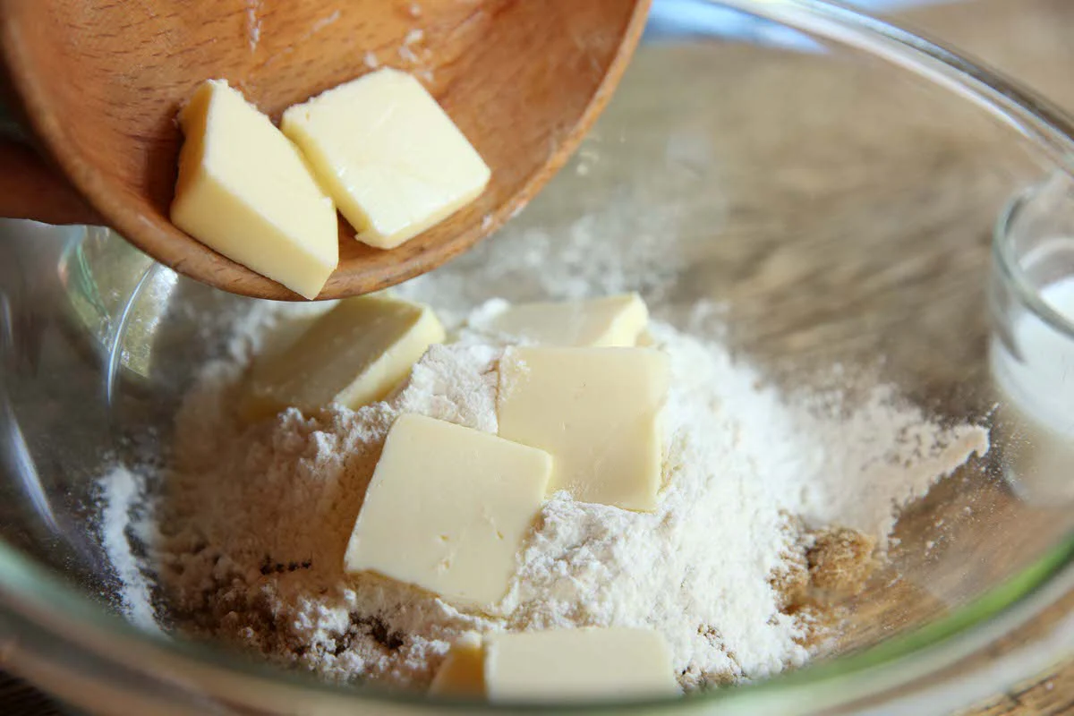 Image of Add 1/3 cup softened butter to all the above ingredients.