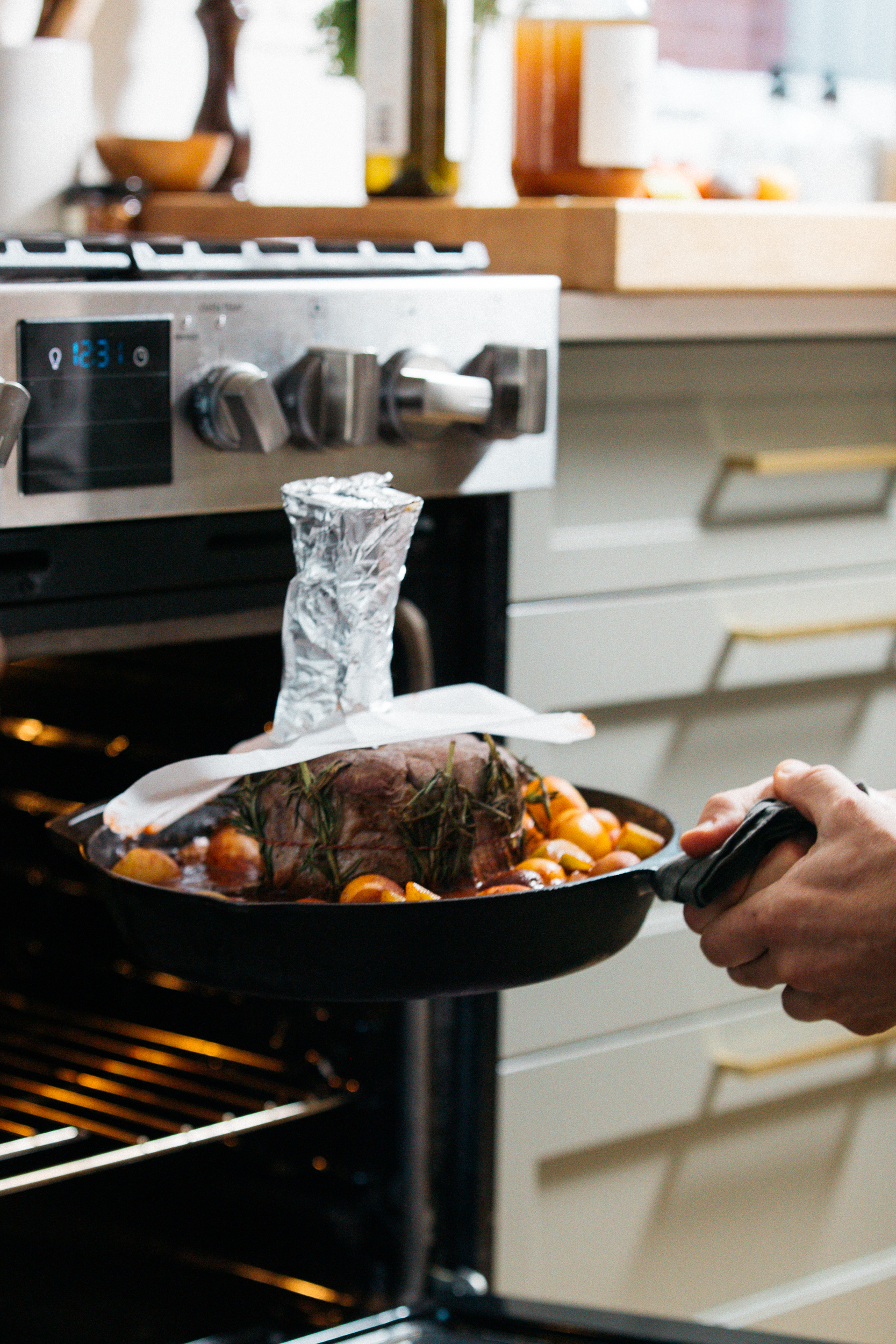 Image of Into the Oven: Cover the pot and braise, stirring occasionally,...