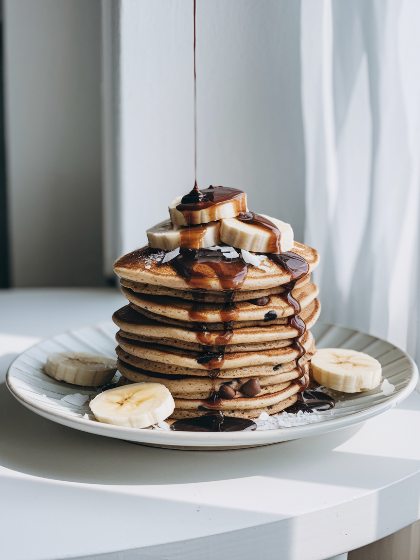 Image of Serve and enjoy: Stack your pancakes and drizzle with NuNaturals...