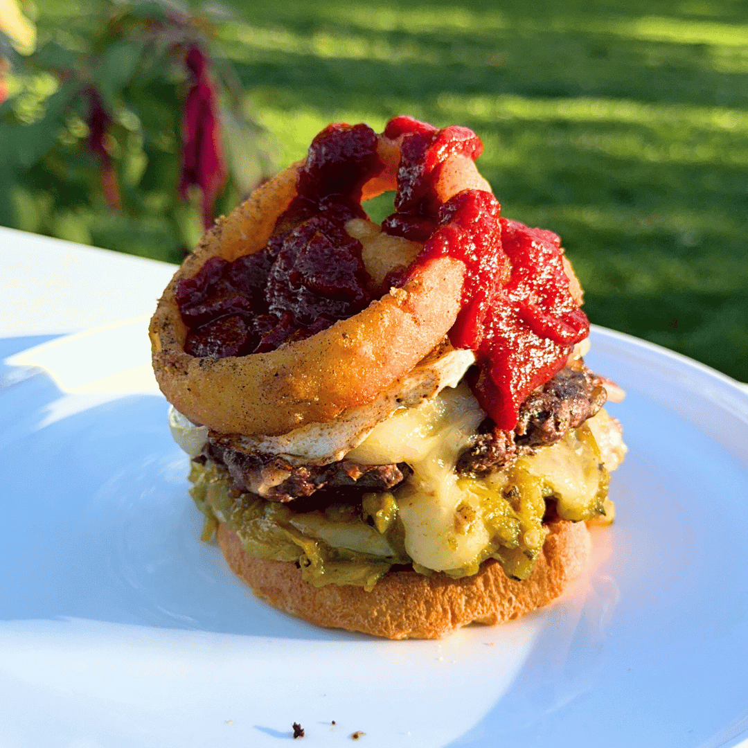 Image of Begin assembling the burgers. Spread mustard on the inside of...