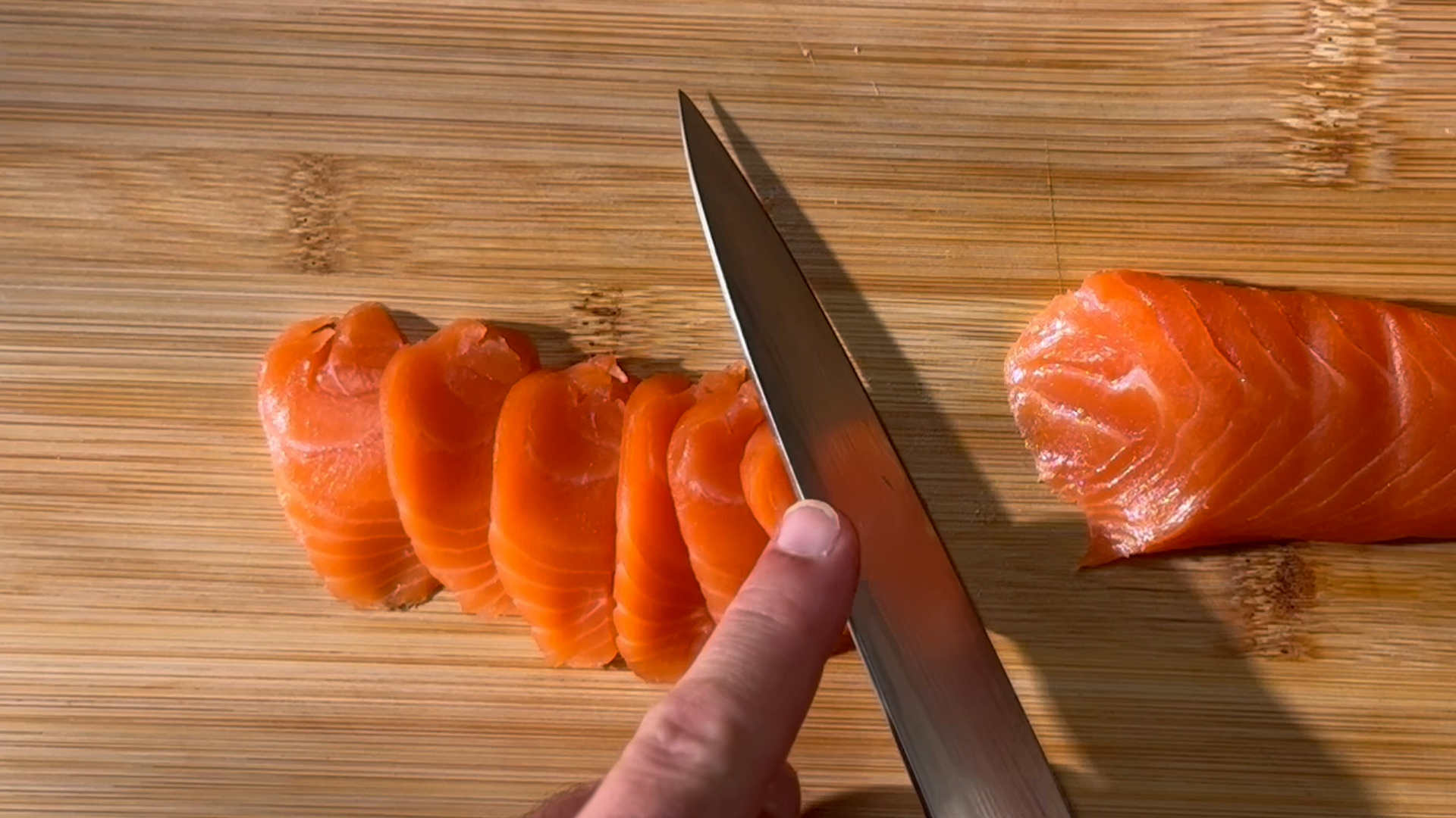 Image of Prepare the Steelhead: Properly defrost the Seatopia Steelhead, then slice...