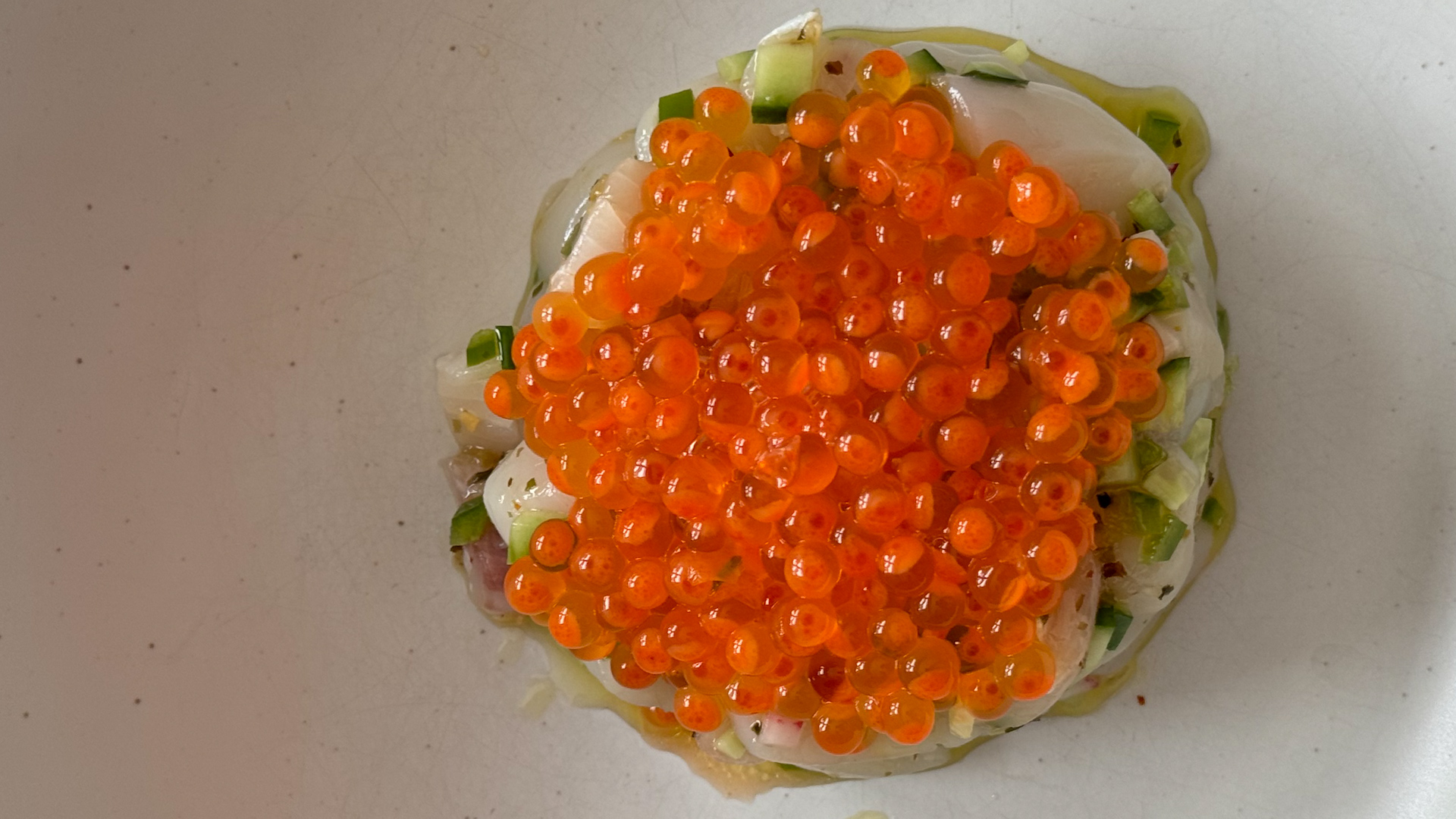 Image of Finish with Roe & Ponzu: Top the tartare with a...