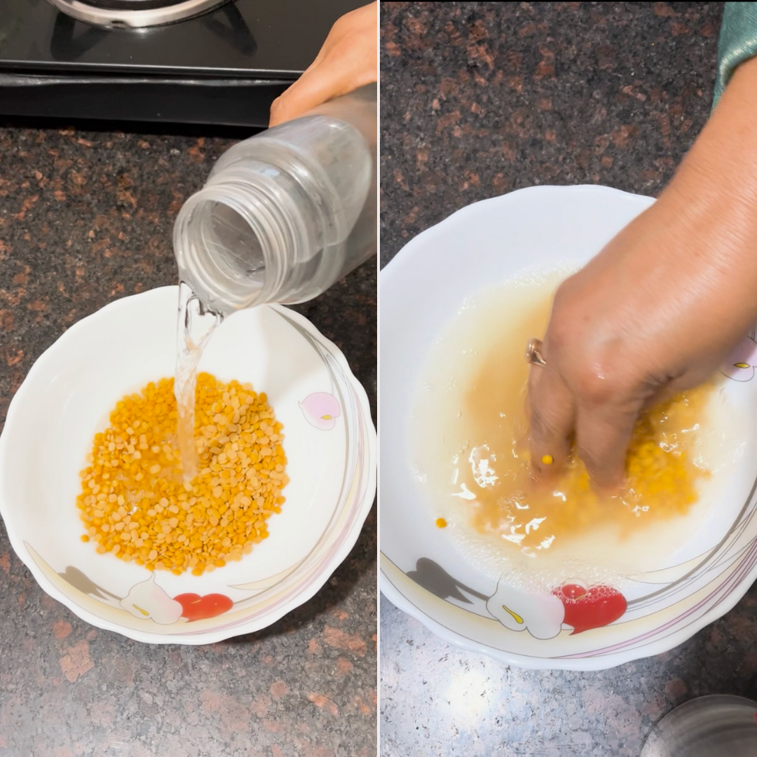 Image of Wash 1 cup of Toor Dal thoroughly with water to...