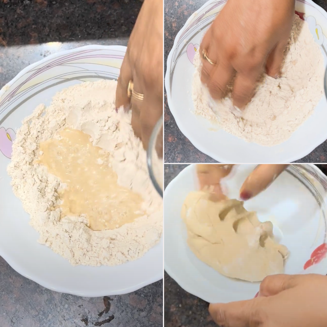 Image of Gradually add water and knead into a soft yet firm...