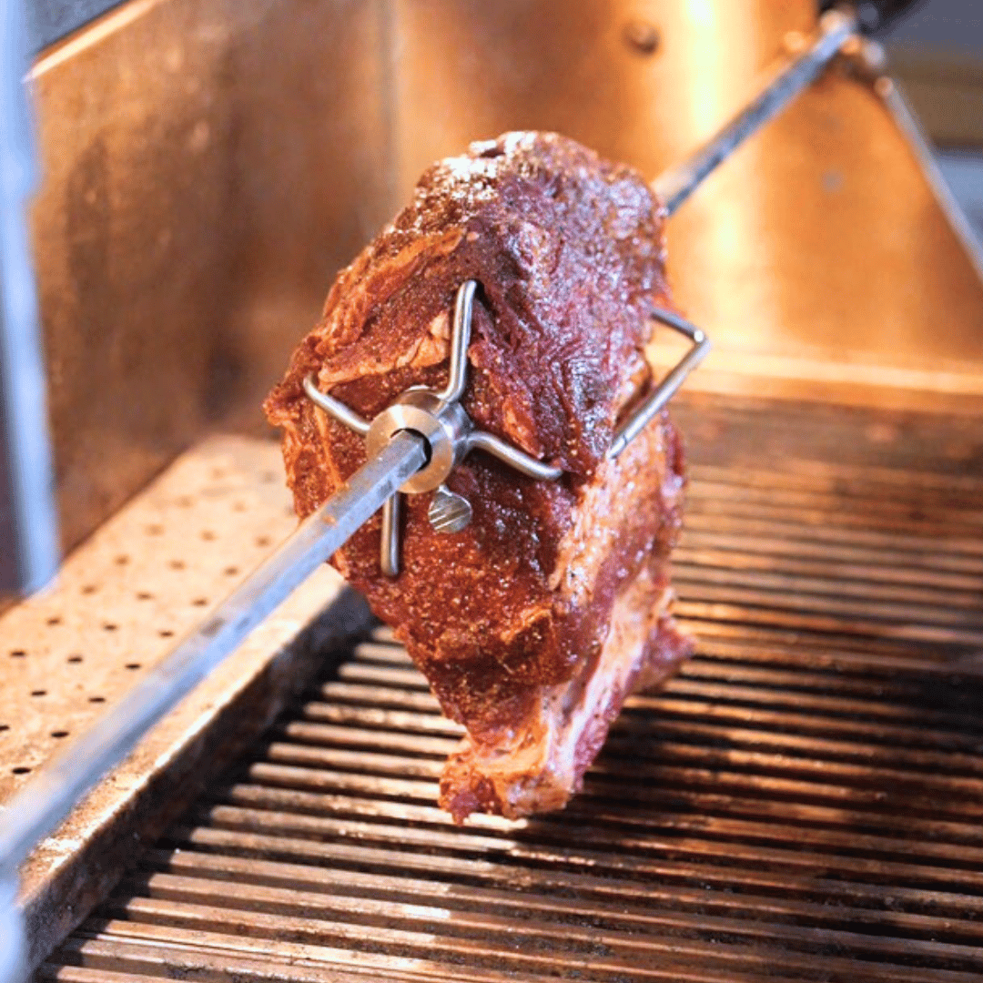 Image of Cook Roast: Mount the rib roast on the rotisserie or...