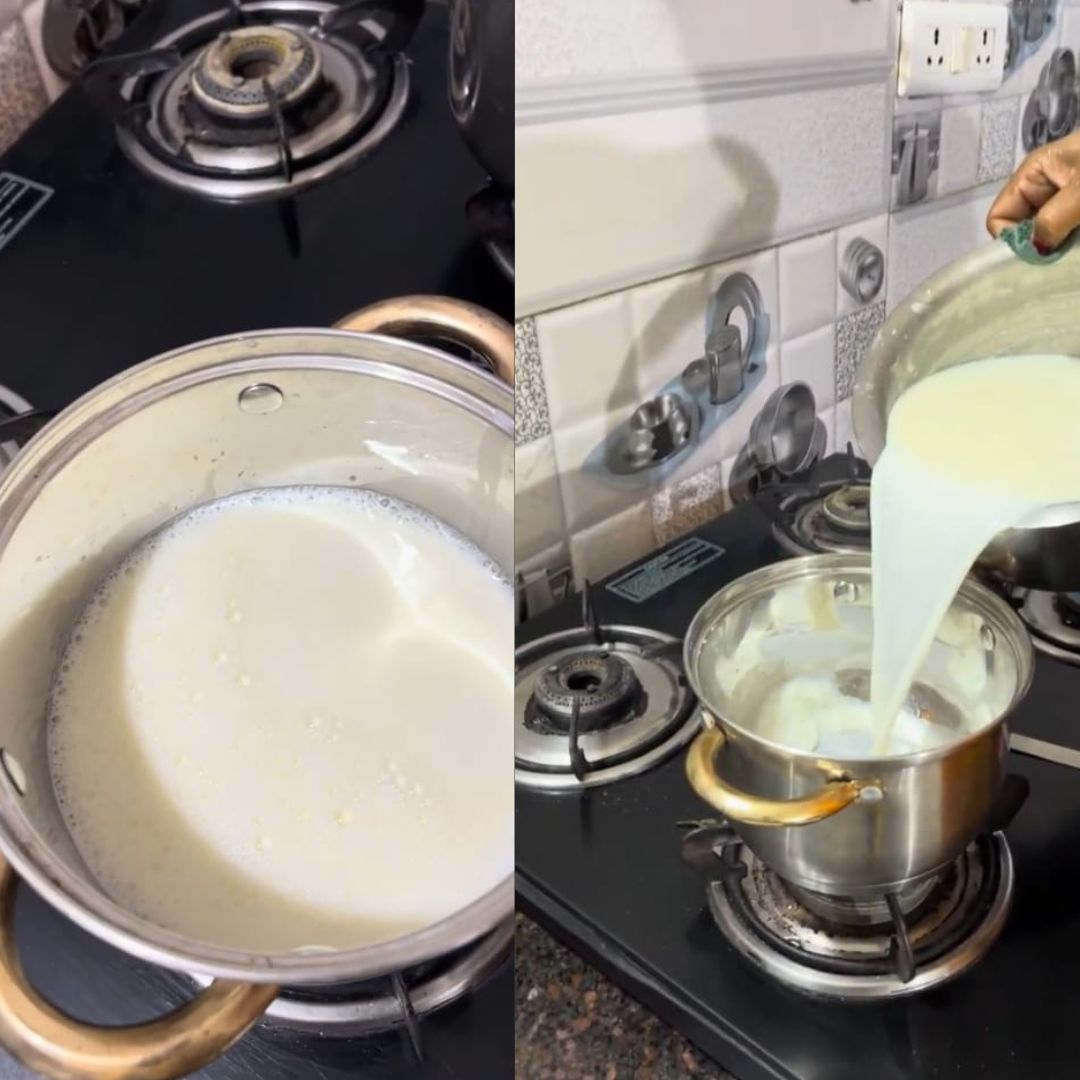 Image of In a deep, heavy-bottomed pan, bring the full-cream milk to...