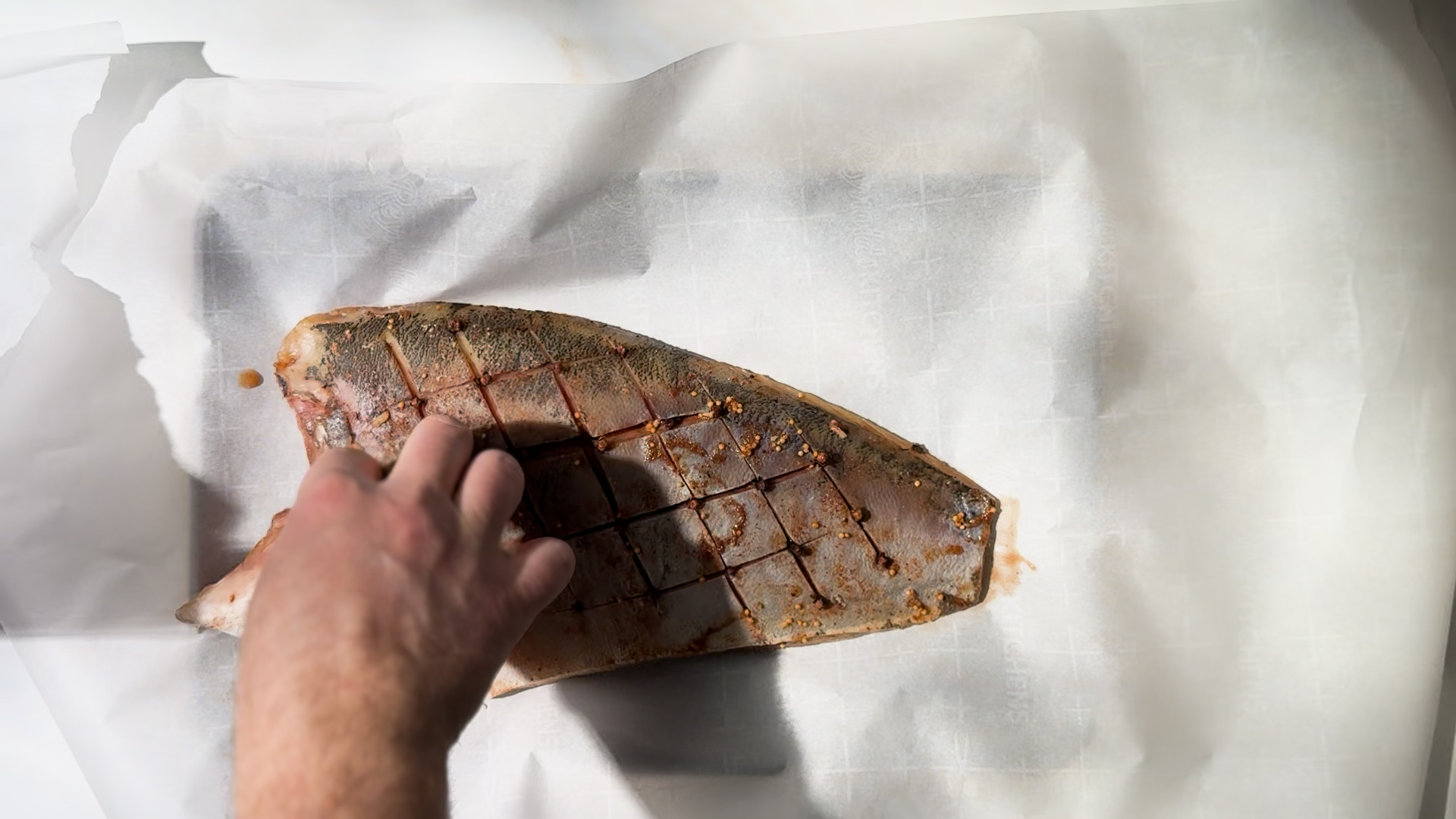 Image of Change the Paper: After 48 hours, unwrap the fish and...