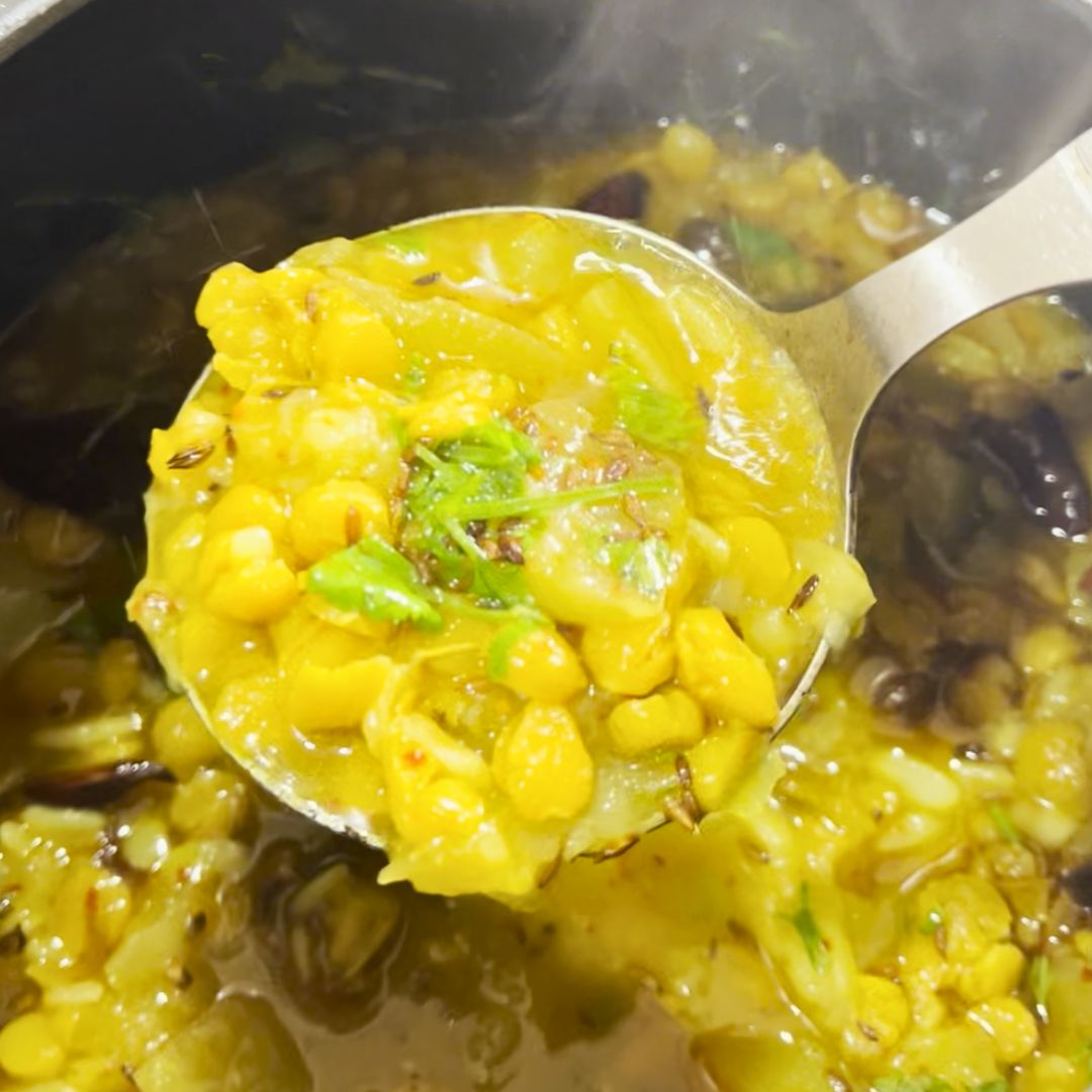 Image of Serve Lauki Chana Dal hot with steamed rice, jeera rice,...