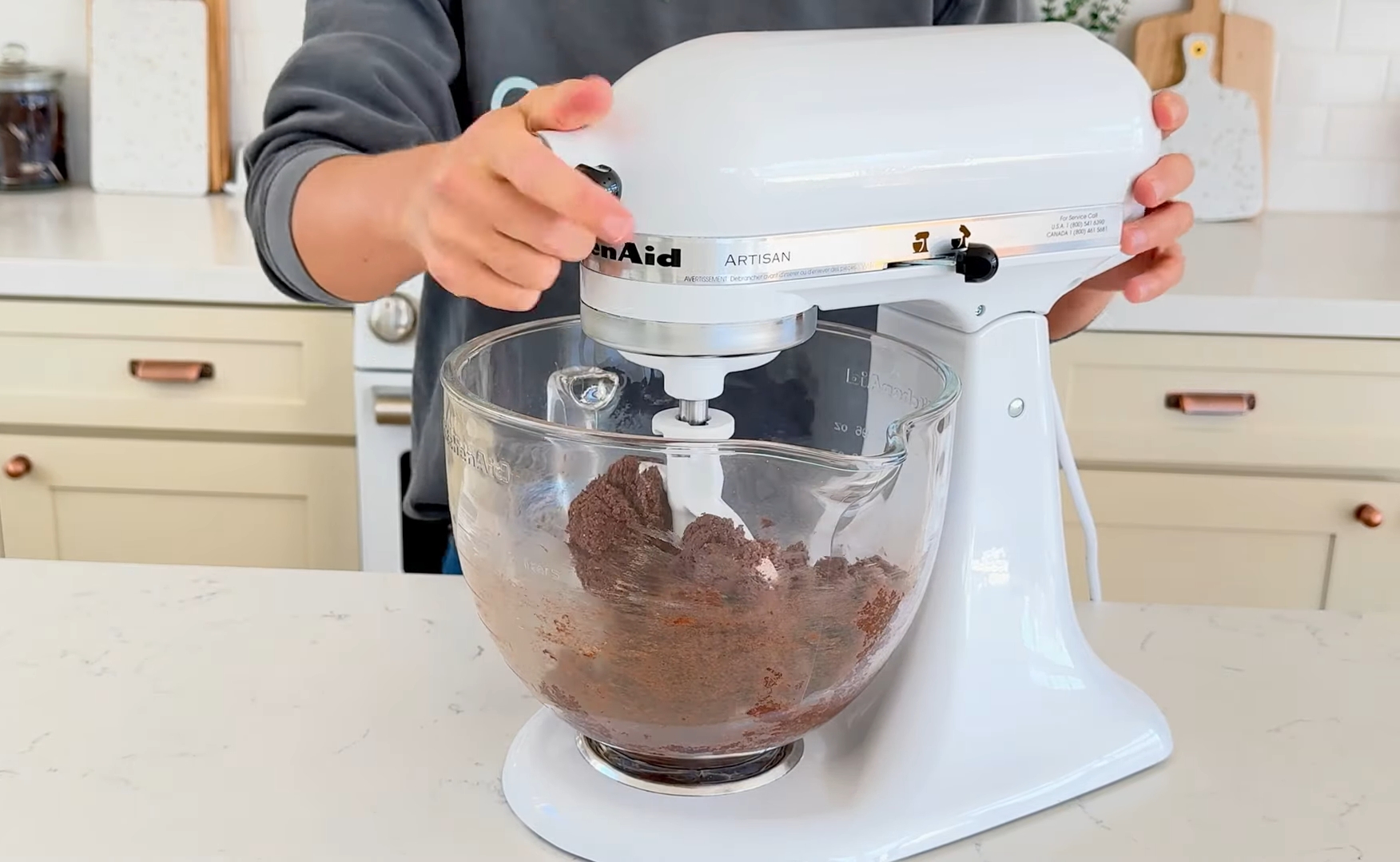 Image of Add dry ingredients to the butter mixture and mix on...