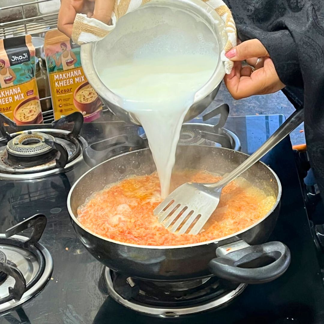 Image of Pour 2 cups of full-cream milk into the pan with...