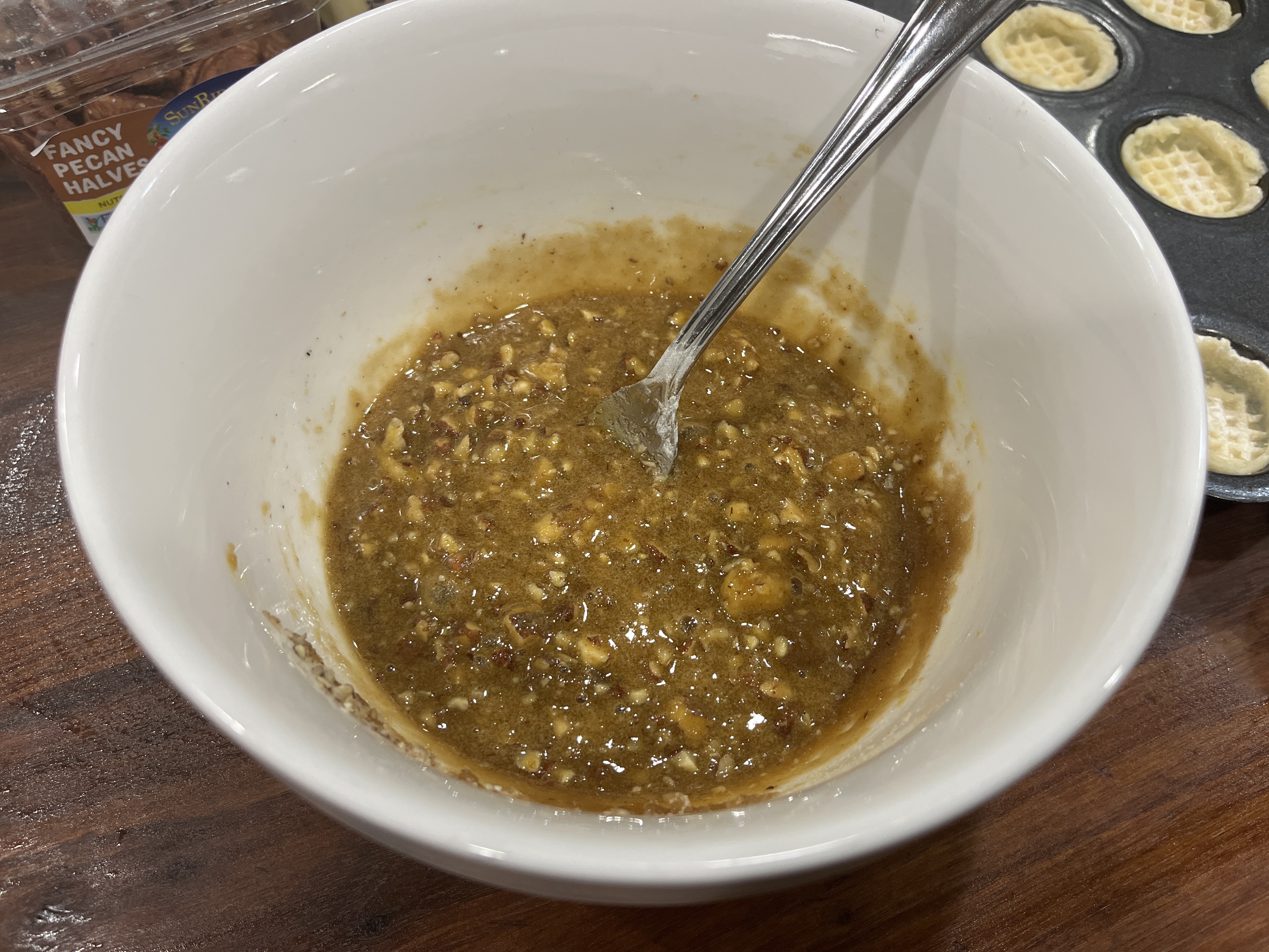 Image of In a separate bowl, mix filling ingredients together with a...