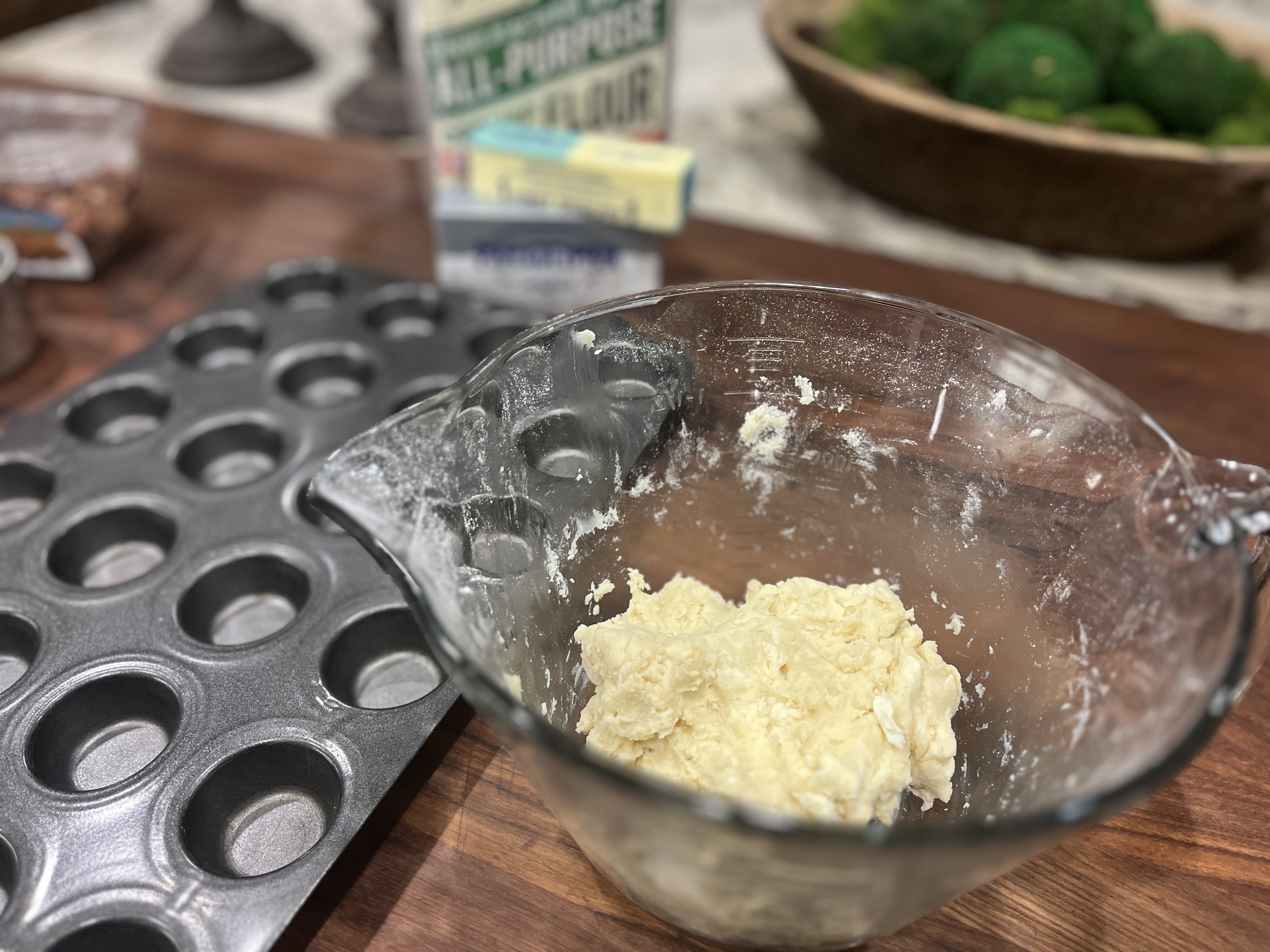 Image of Mix together cream cheese, flour and butter and set aside.