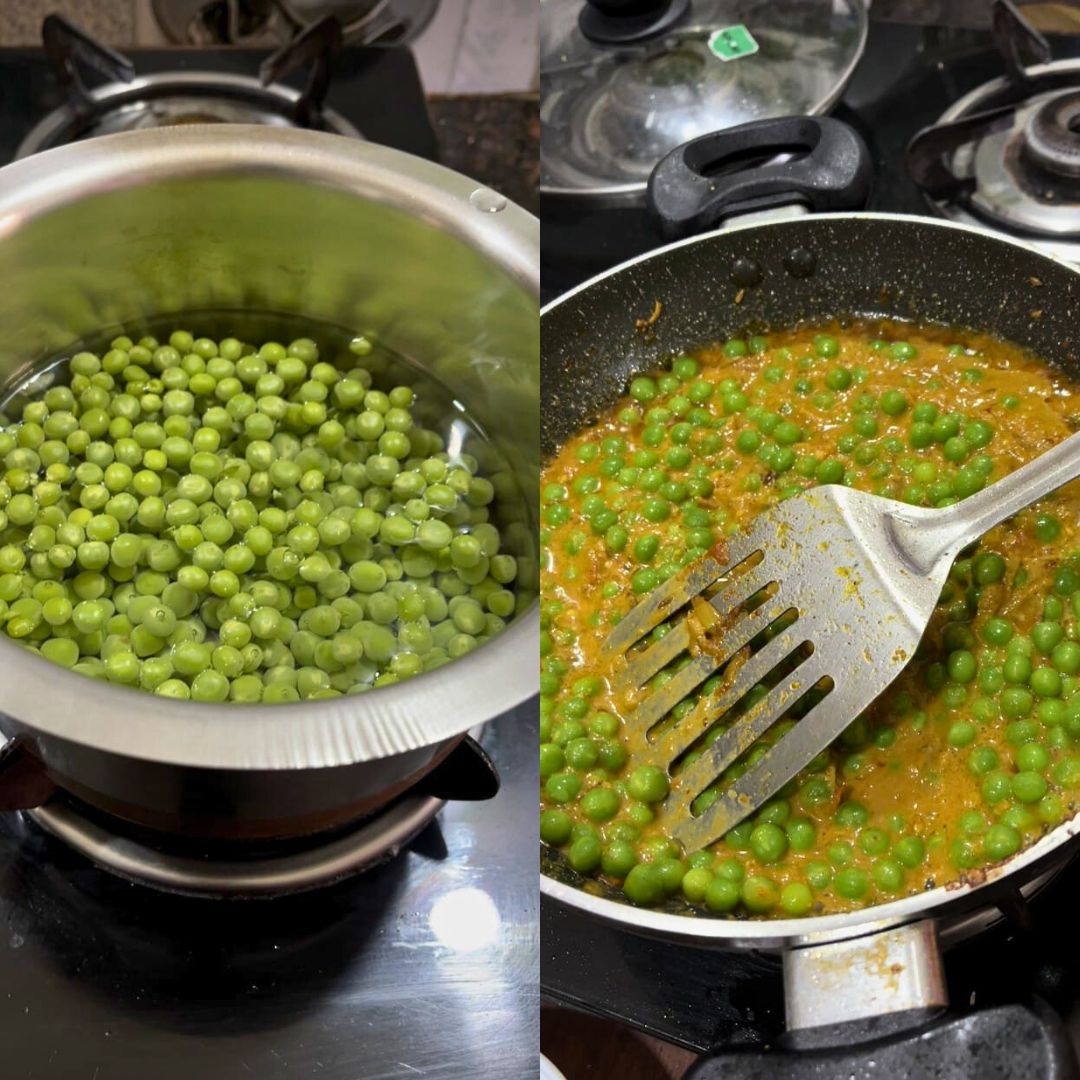 Image of Add 1 cup of green peas and salt to the...