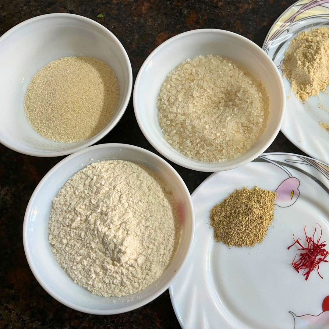 Image of In a large mixing bowl, combine all-purpose flour, semolina, sugar,...