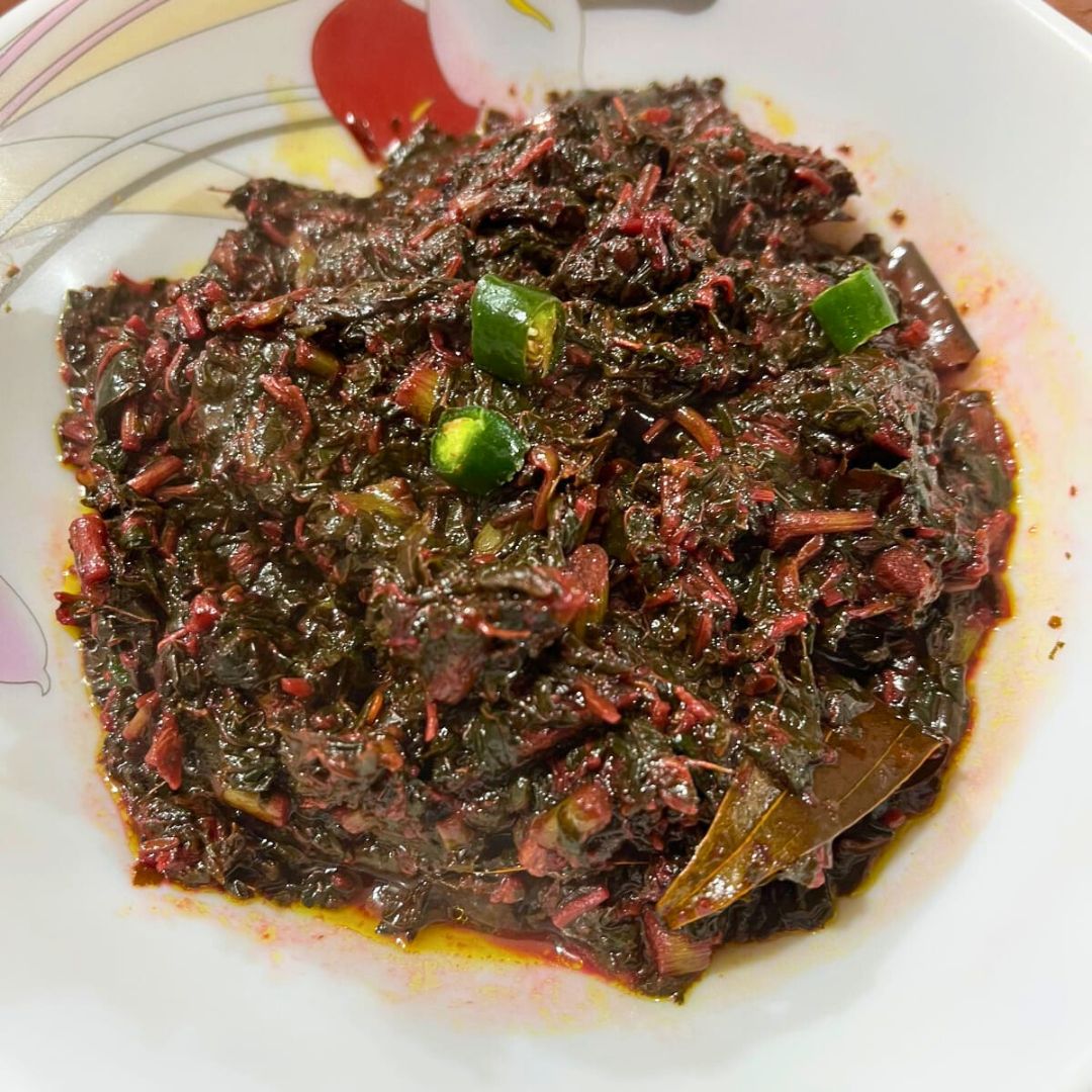 Image of Serve the warm and flavorful Red Saag with steamed rice,...