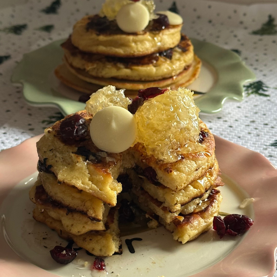 White Chocolate & Honey Pancakes