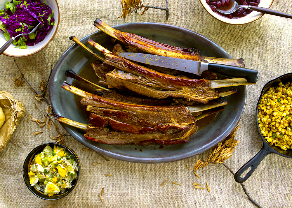 Chili Spiced Uncut Short Ribs with Tangy Mop