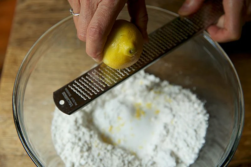 Image of Lemon zest is the ingredient that complements the dough.