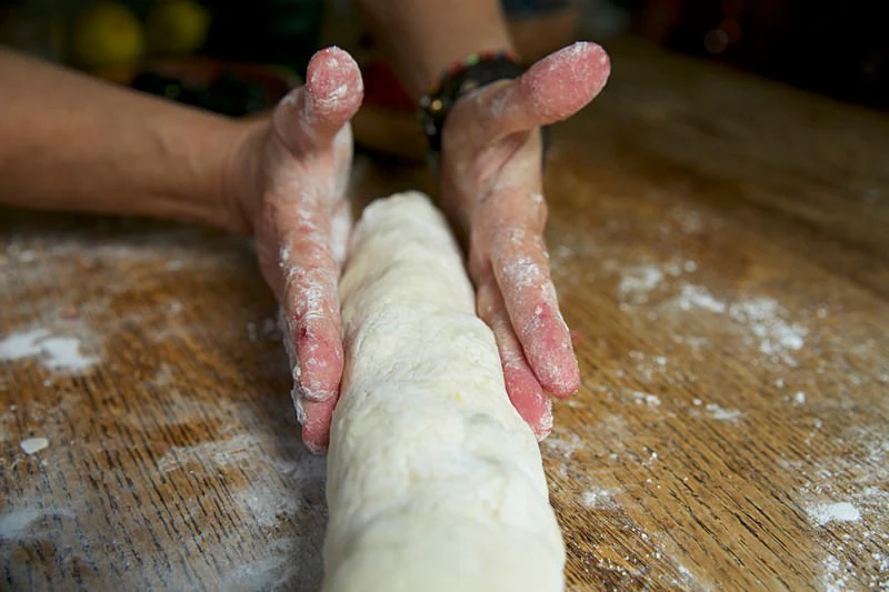 Image of You can either shape the roll with your hands or...