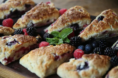 Image of Place the scones on your favorite serving dish and garnish...