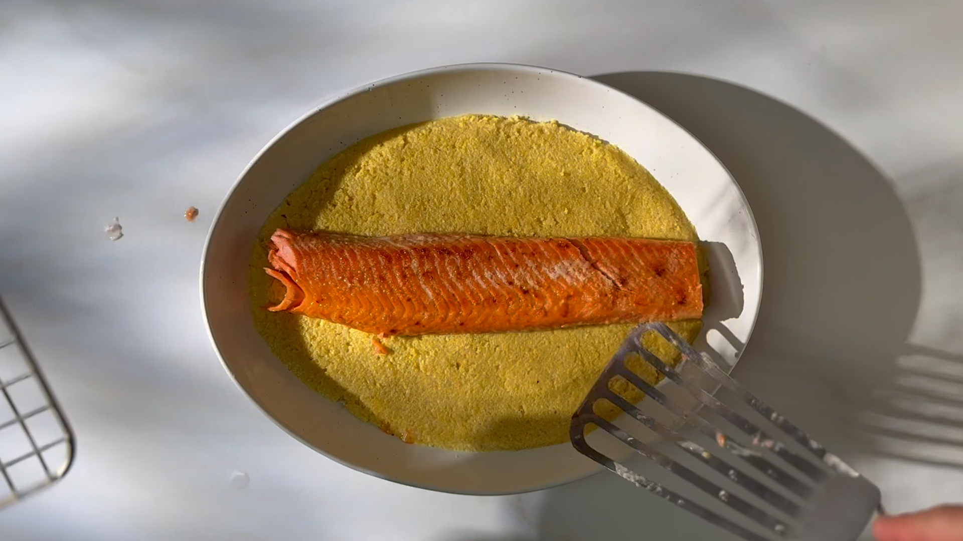 Image of Add the Steelhead: Place the baked steelhead loin gently on...