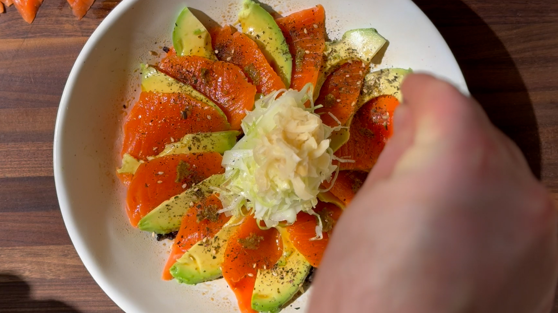 Image of Lightly spray soy sauce over the entire bowl for a...