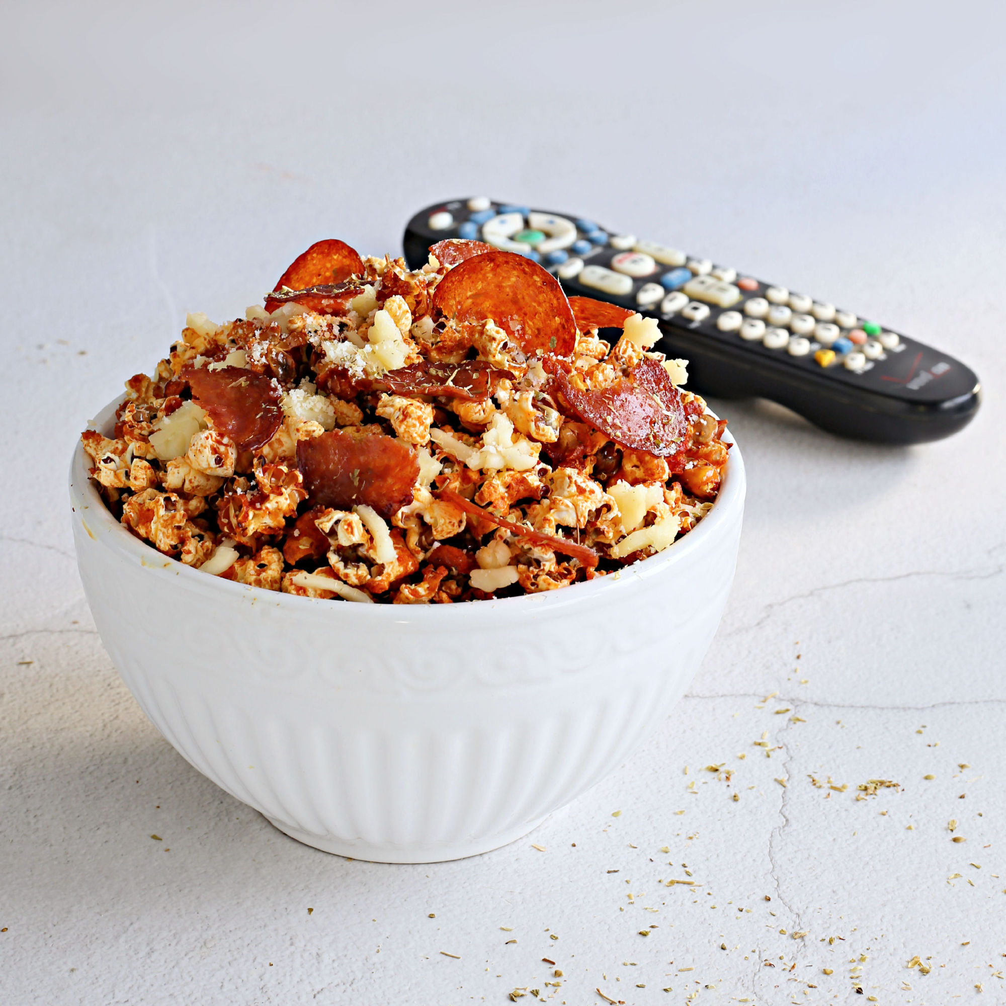 Image of Bake for 7 minutes and transfer the popcorn and pepperoni...