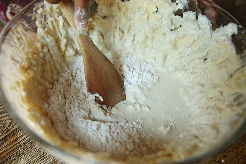 Image of Gently stir in the 1 1/2 -2 cups flour, half...