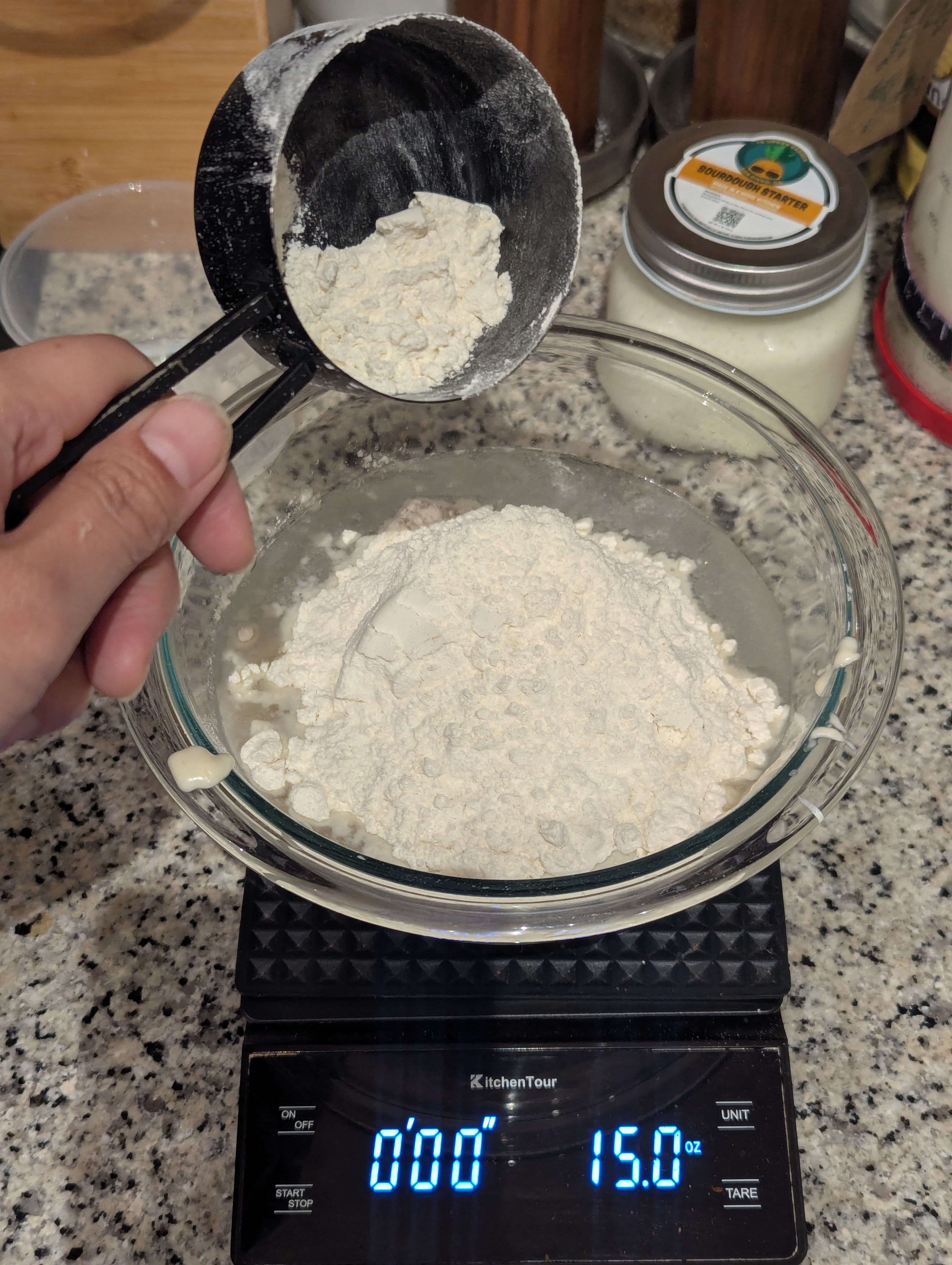 Image of Add 5 OUNCES of your quality flour of choice and...