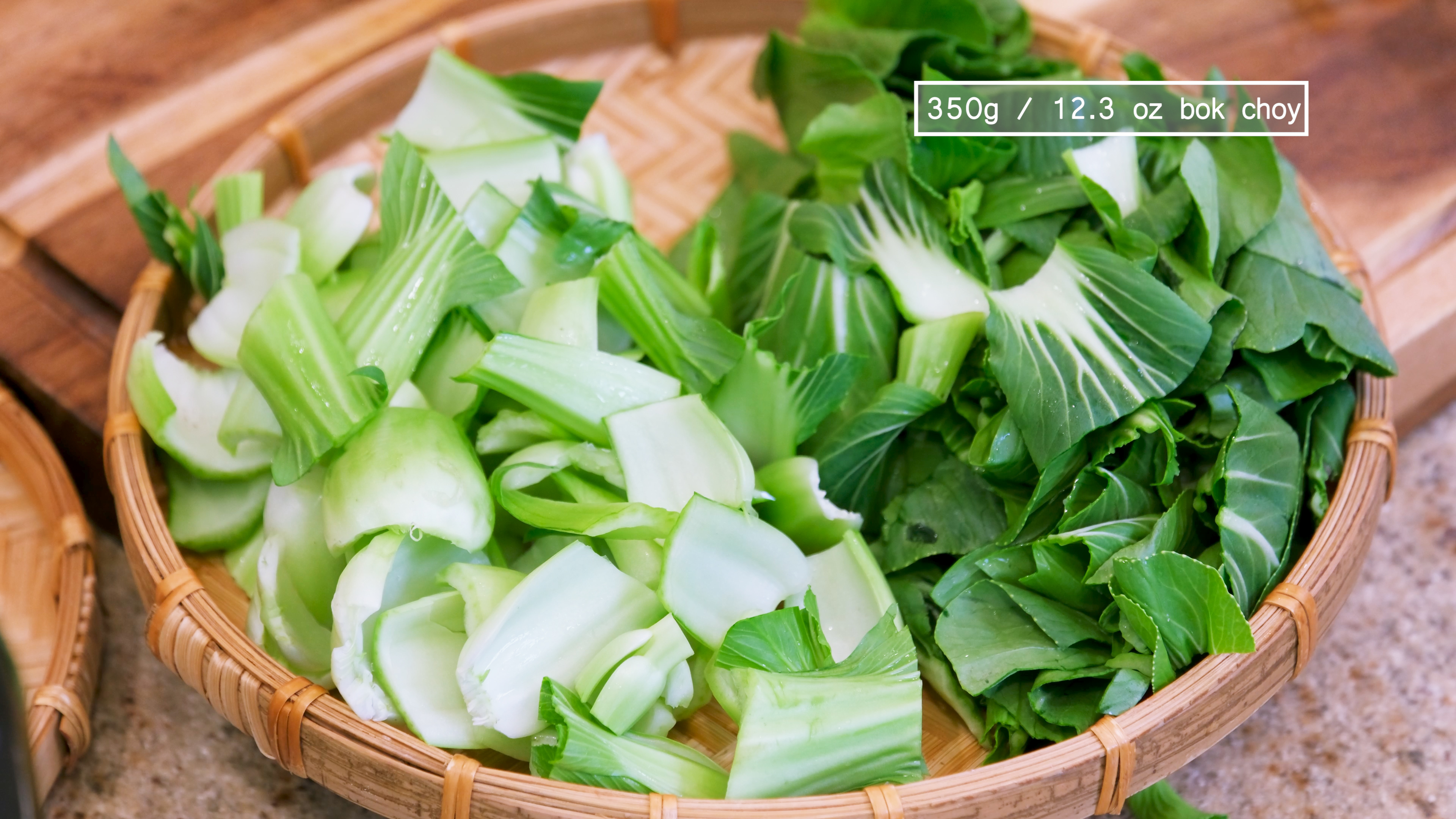 Image of Rinse the bok choy with water and tear the leaves...