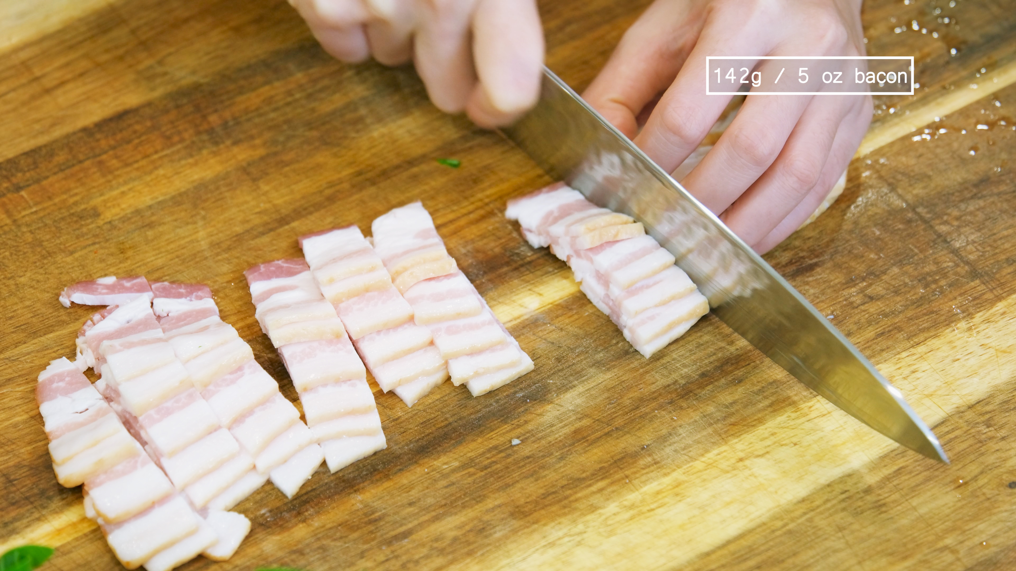 Image of Cut the bacon into bite-size pieces as well. In China,...